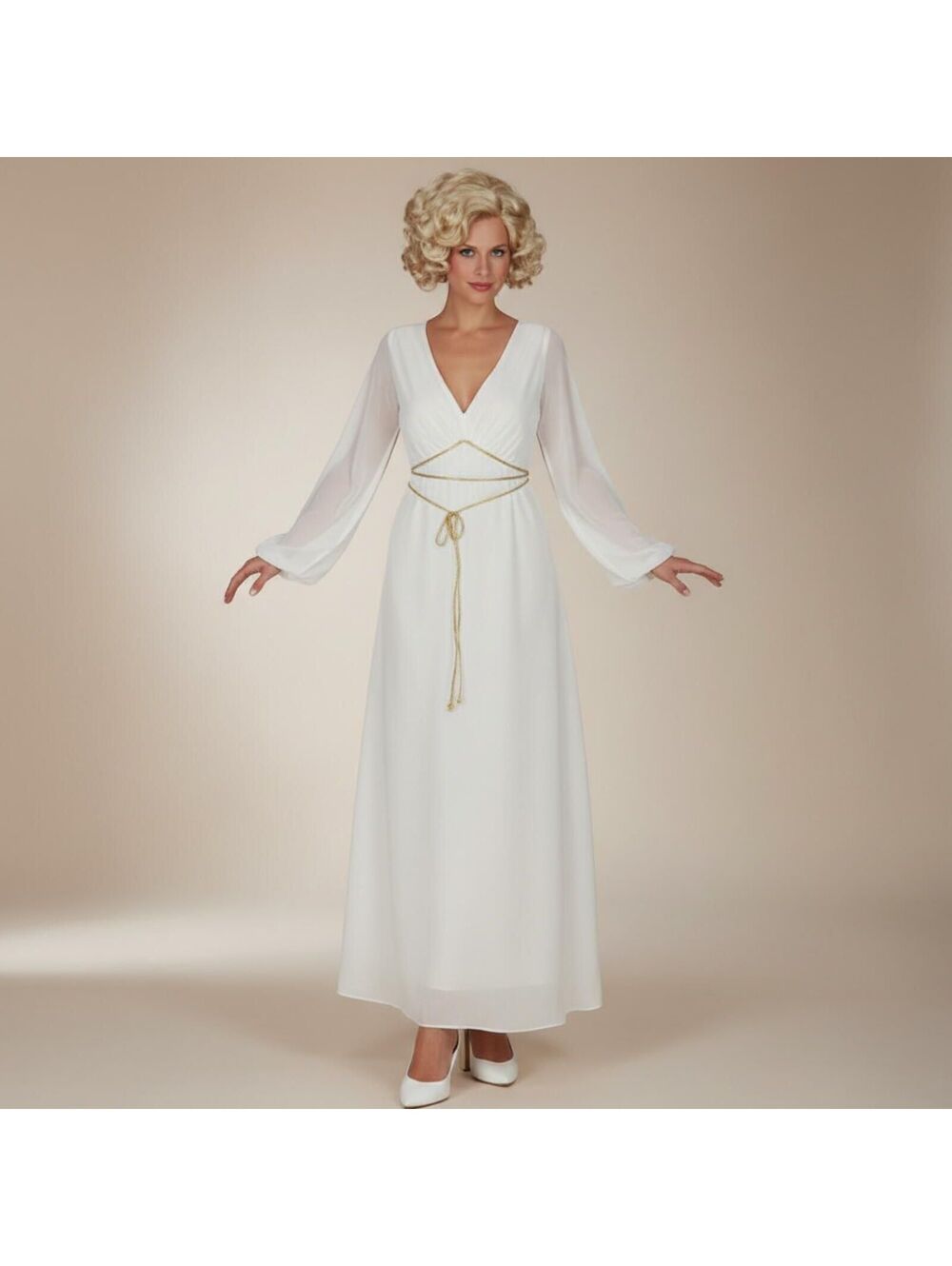 HALLOWEEN COSTUME Woman Angel Without Wings, Fits Uptown Size 14